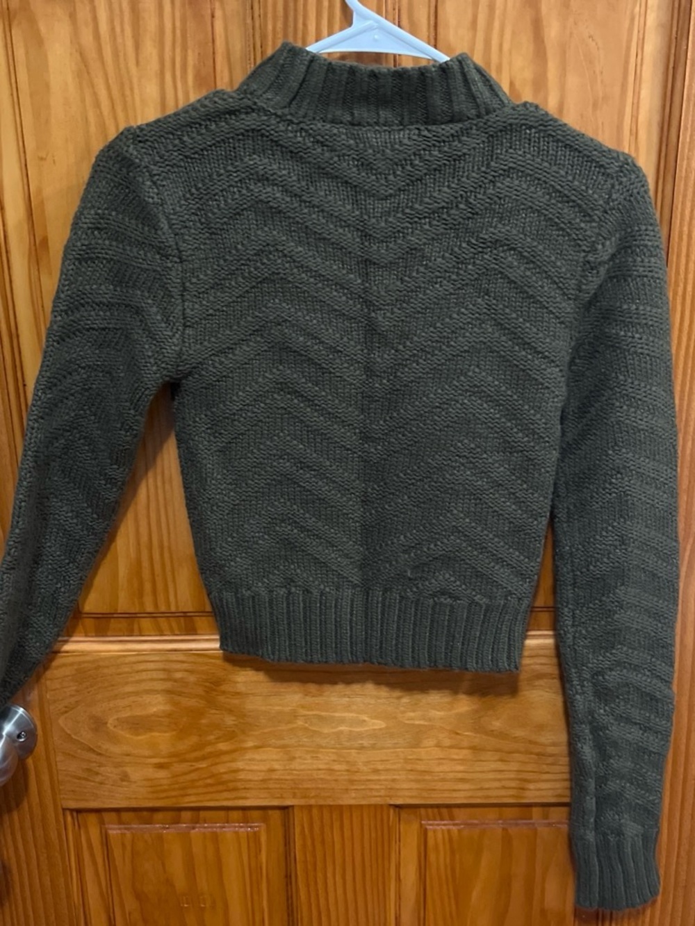 Dynamite Olive Chevron Turtleneck Sweater - Ugly Christmas sweater